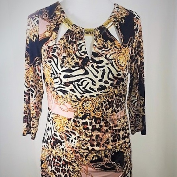 ๐๐Thalia Sodi Leopard dress Versace vibe,New! - Picture 4 of 5